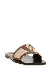 Valentino Garavani Brown Cotton Slides