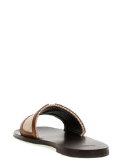 Valentino Garavani Brown Cotton Slides