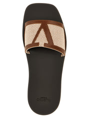 Valentino Garavani Brown Cotton Slides