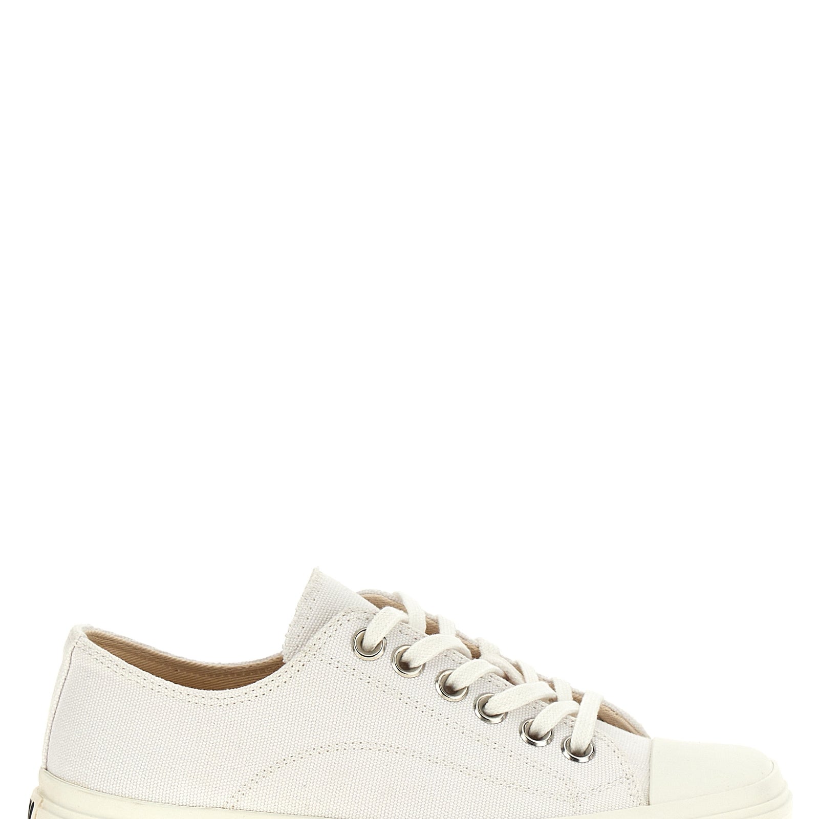 Moschino White Cotton Low Top Sneakers Moschino