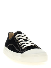 Black Cotton Low Top Sneakers