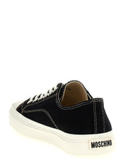 Black Cotton Low Top Sneakers