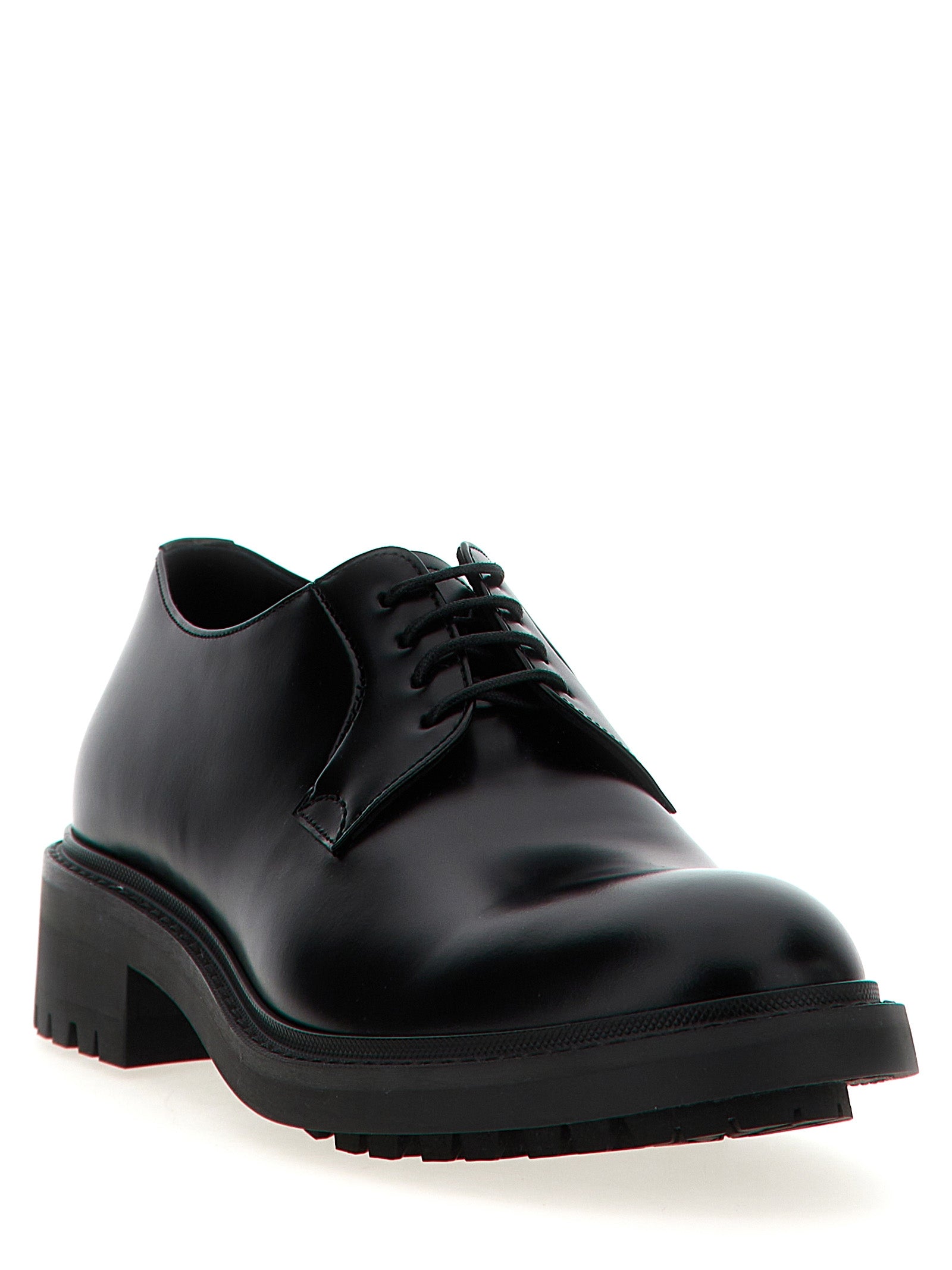 Black Lamb Leather Oxfords And Derbies