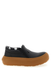 Black Leather Chunky Sneakers