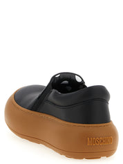 Black Leather Chunky Sneakers