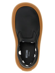 Black Leather Chunky Sneakers