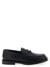 Black Velvet Leather Slip-On Loafers