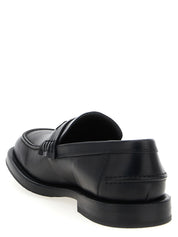Black Velvet Leather Slip-On Loafers