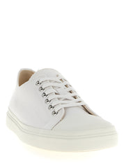 White Cotton Low Top Sneakers