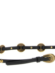 Black Calfskin Thin Belt