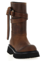 Brown Velvet Leather Over The Knee
