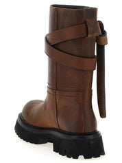 Brown Velvet Leather Over The Knee