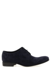 Blue Suede Leather Oxfords And Derbies