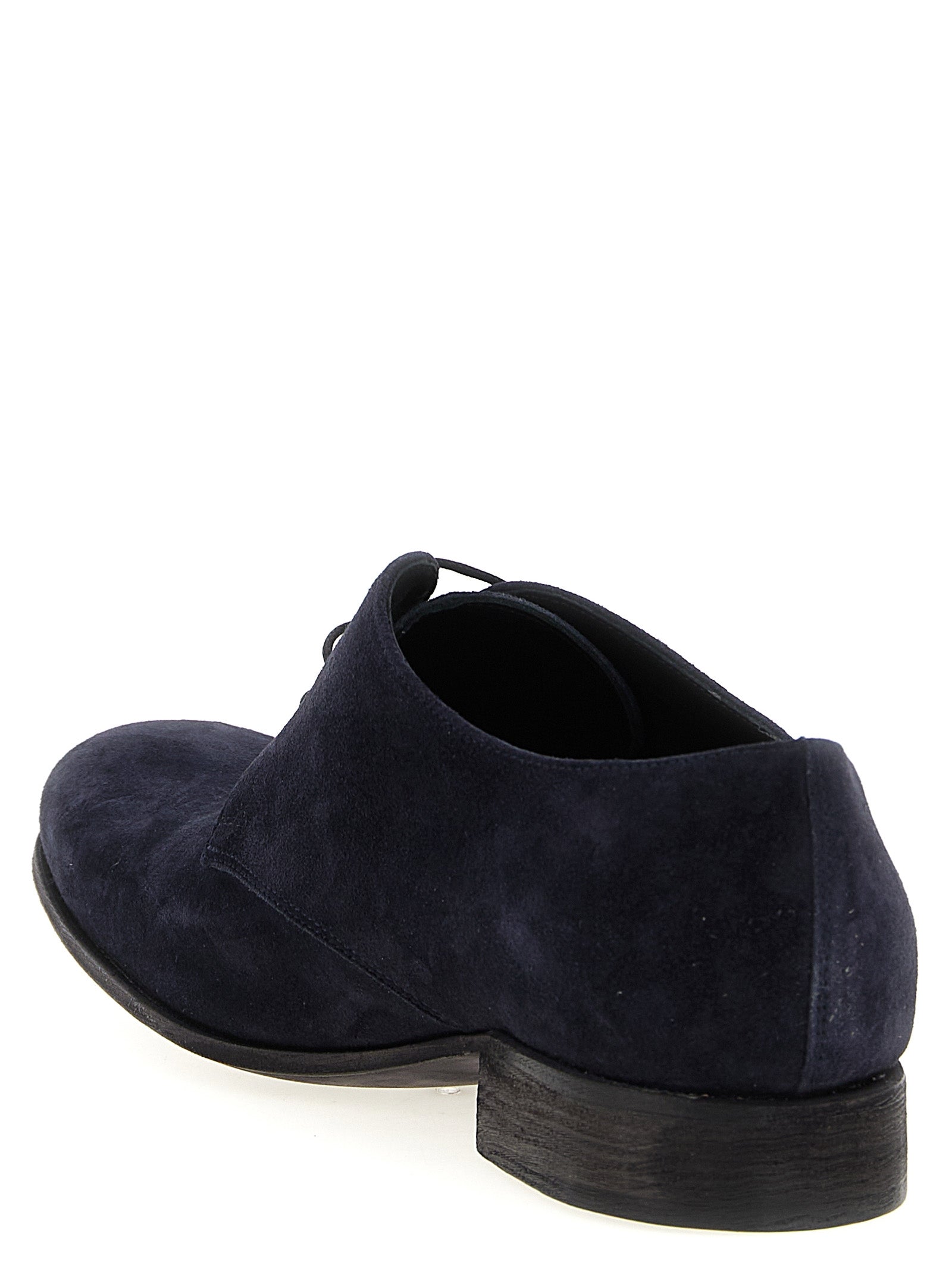 Blue Suede Leather Oxfords And Derbies