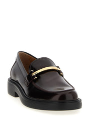 Tod's Bordeaux Calfskin Slip-On Loafers