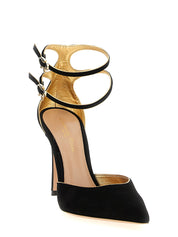 Black Suede Leather High Heel Pumps