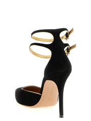 Black Suede Leather High Heel Pumps