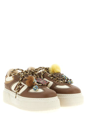 Fendi Multicolor Calfskin Platform Sneakers