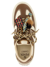 Fendi Multicolor Calfskin Platform Sneakers