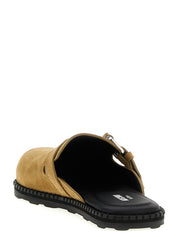 Moschino Beige Leather Clogs