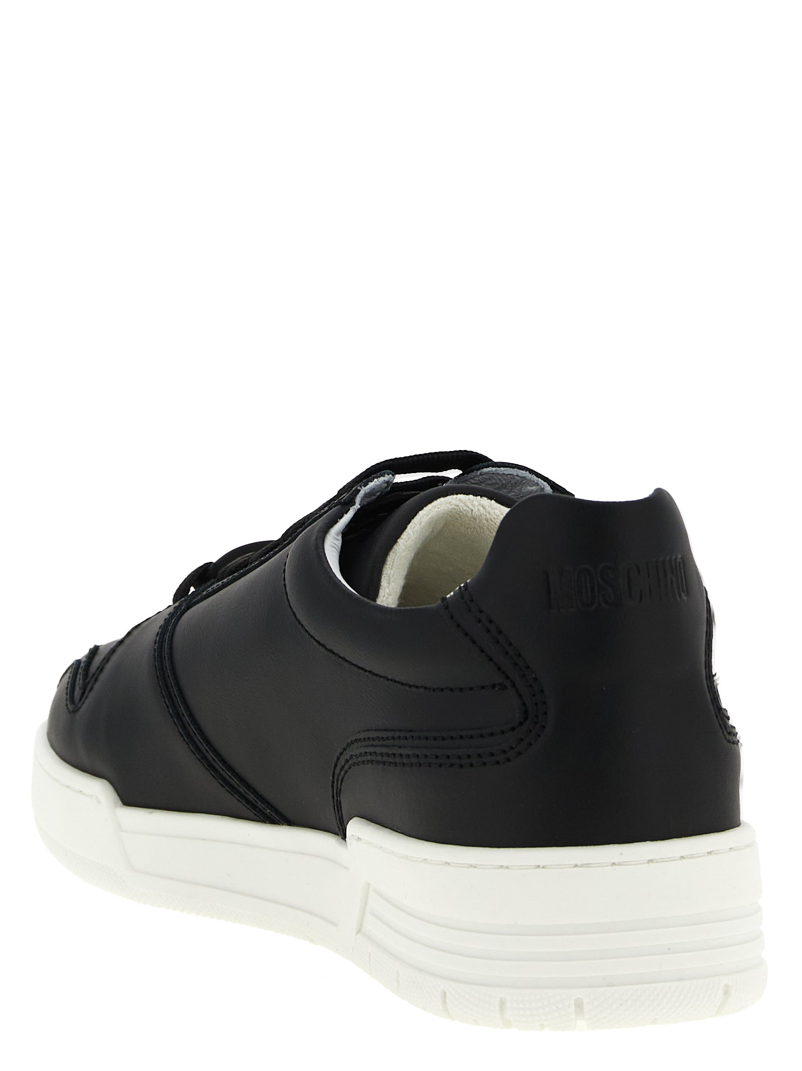 Black Leather Low Top Sneakers