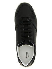 Black Leather Low Top Sneakers