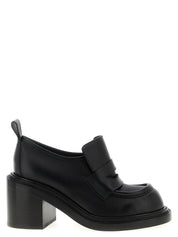 Black Leather Platform Loafers