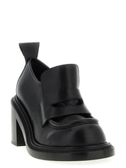 Black Leather Platform Loafers