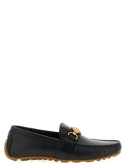 Moschino Black Leather Slip-On Loafers