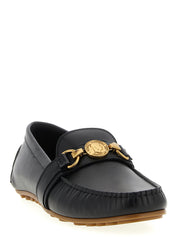 Moschino Black Leather Slip-On Loafers