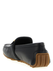 Moschino Black Leather Slip-On Loafers