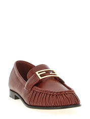 Fendi Brown Lamb Leather Slip-On Loafers