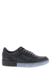 Black Lamb Leather Low Top Sneakers