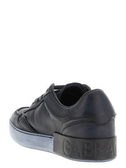 Black Lamb Leather Low Top Sneakers