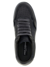 Black Lamb Leather Low Top Sneakers
