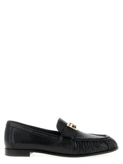 Fendi Black Lamb Leather Slip-On Loafers