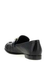 Fendi Black Lamb Leather Slip-On Loafers