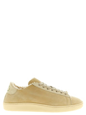 Beige Goatskin Low Top Sneakers
