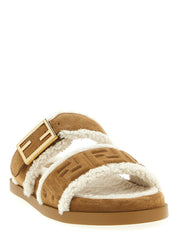 Beige Calfskin Slides