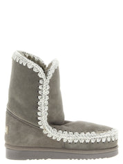 Gray Lambskin Ankle Boots