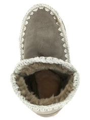 Gray Lambskin Ankle Boots