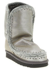 Silver Lambskin Ankle Boots