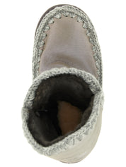 Silver Lambskin Ankle Boots