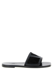 Valentino Garavani Black Calfskin Slides