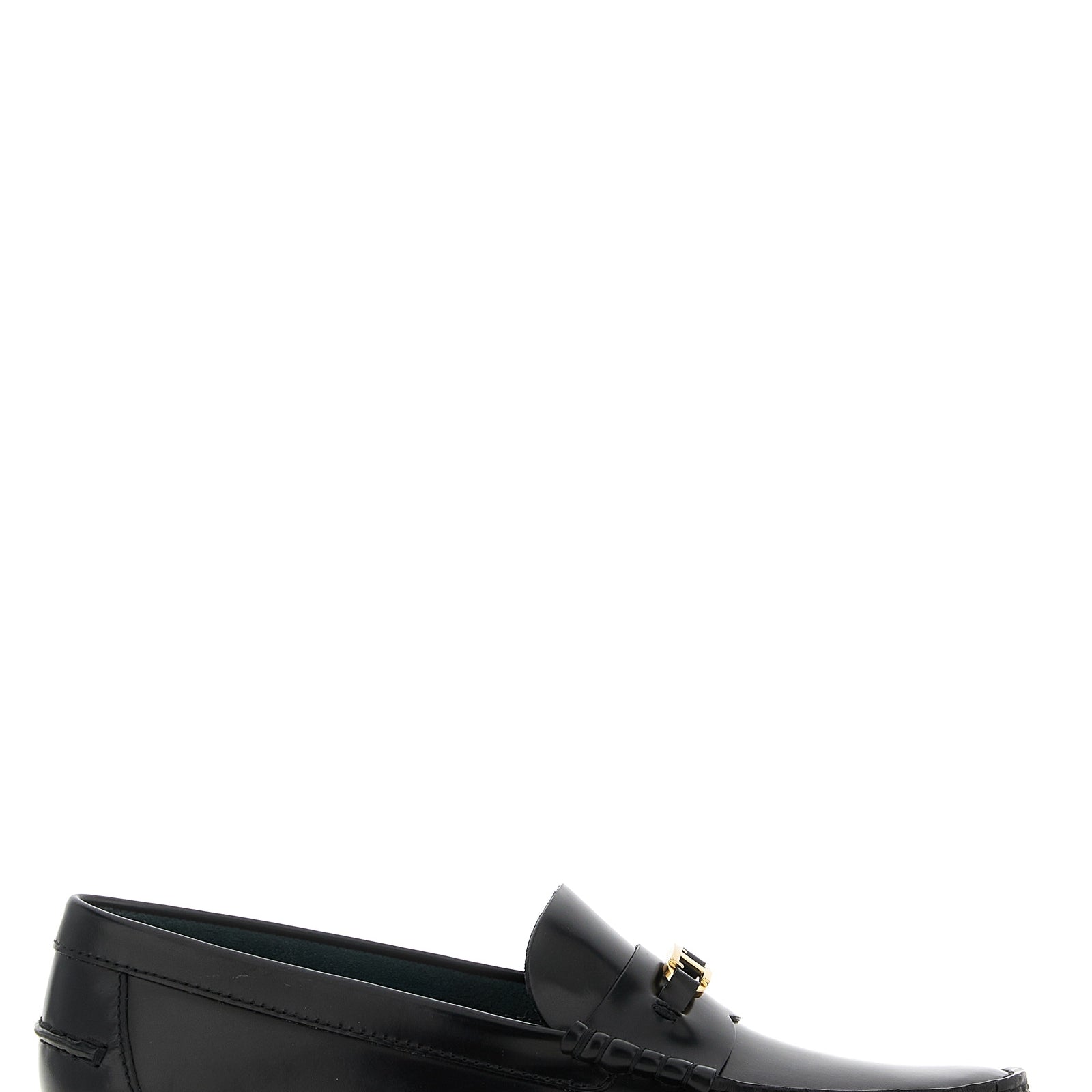 Tod's Black Calfskin Slip-On Loafers Tod's