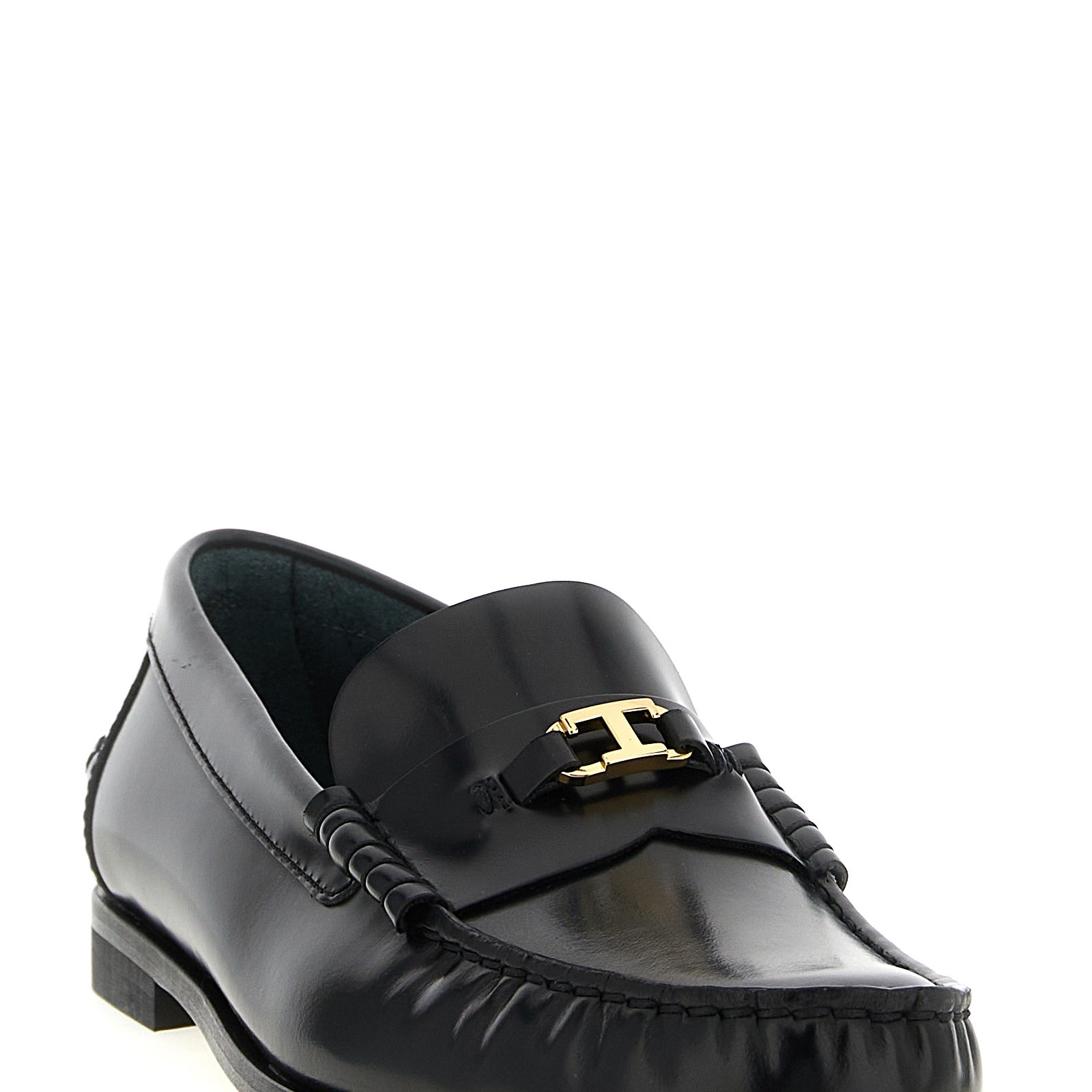 Tod's Black Calfskin Slip-On Loafers Tod's