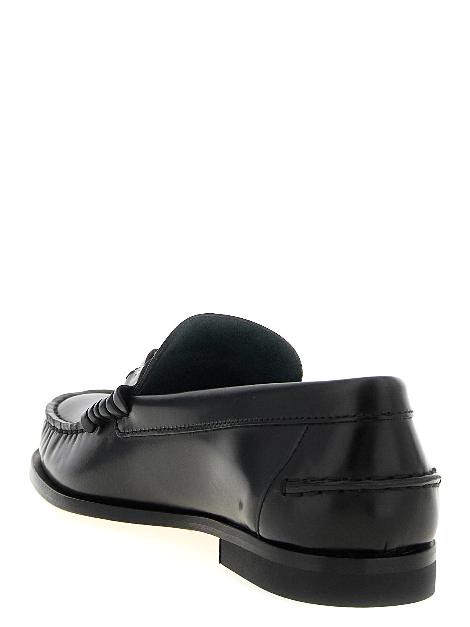 Black Calfskin Slip-On Loafers