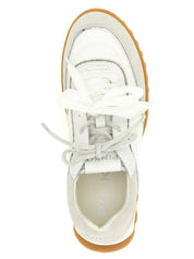 White Calfskin Athletic Sneakers