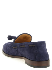 Blue Calfskin Slip-On Loafers
