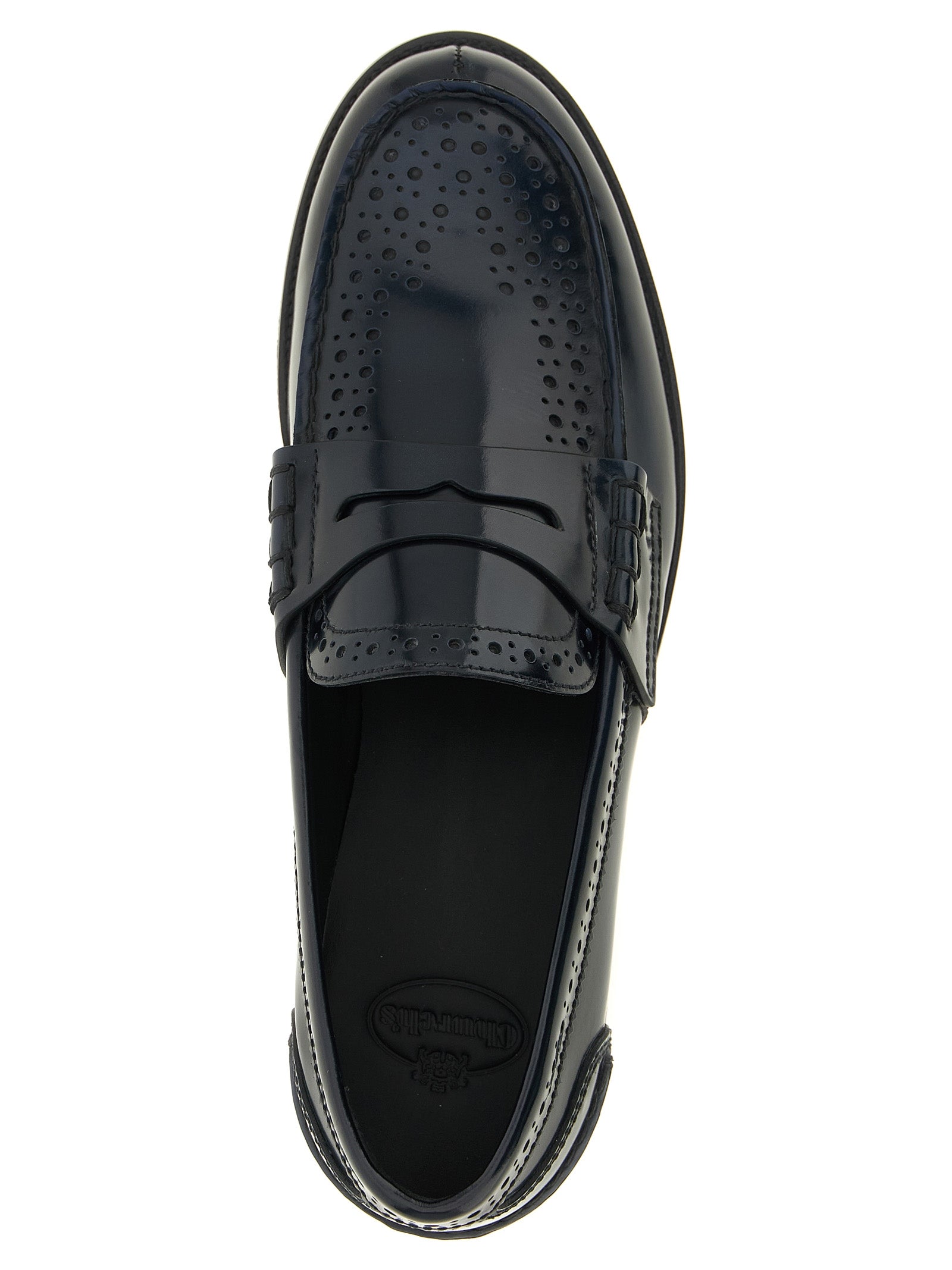 Blue Calfskin Slip-On Loafers